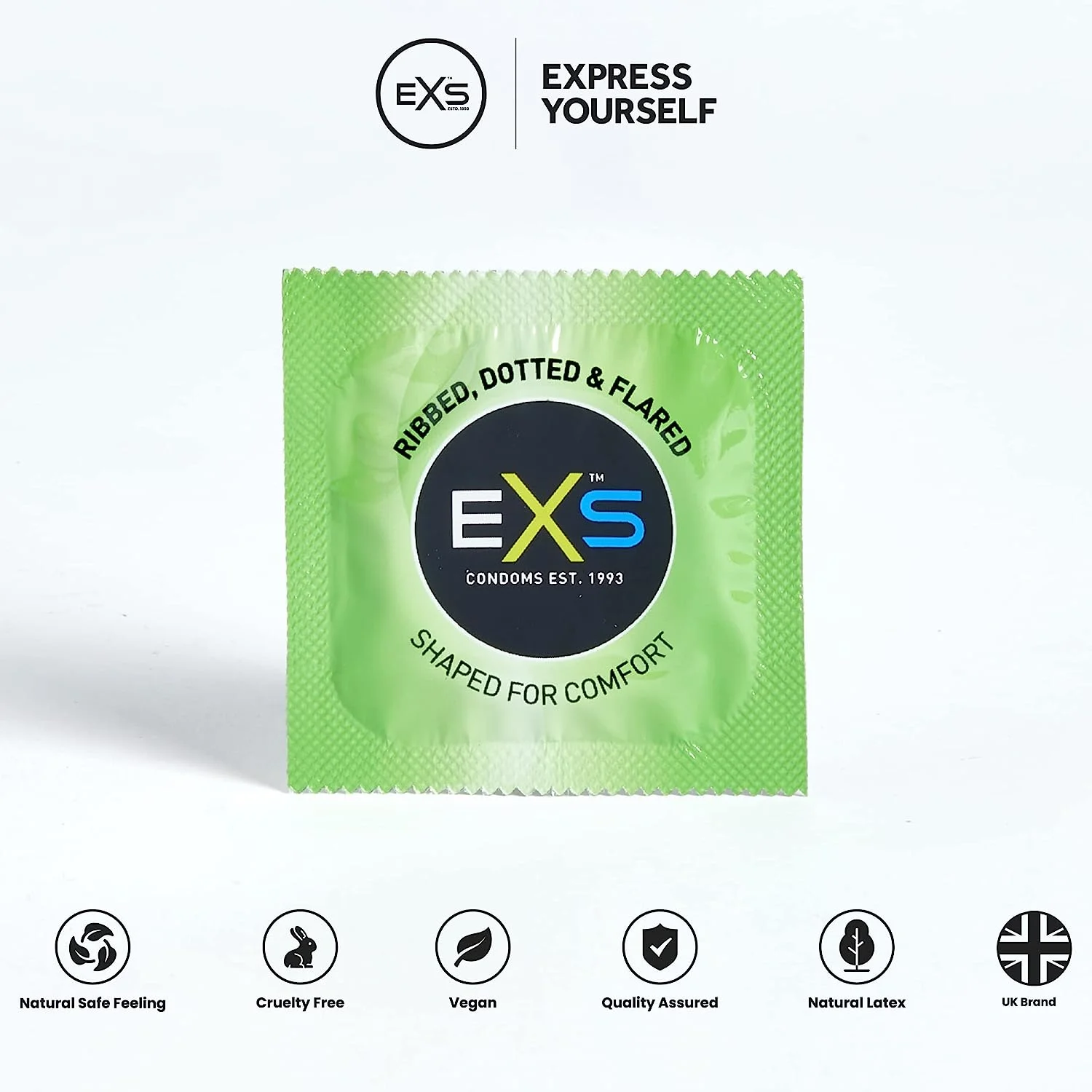 EXS Ribbed and Dotted Condoms 2 EXS Ribbed and Dotted Condoms 1