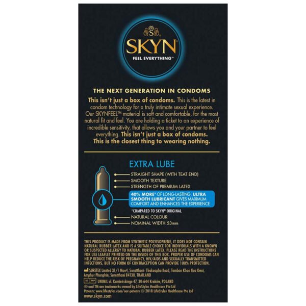 SKYN Extra Lubricated Non Latex Condoms 4